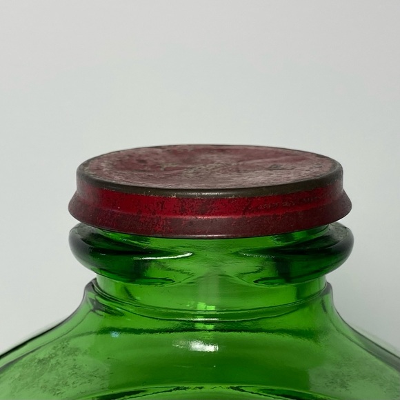 Sunsweet Prune Juice Round Bottle with Lid Vintage 1930’s 5.5" Emerald Green - Picture 7 of 16